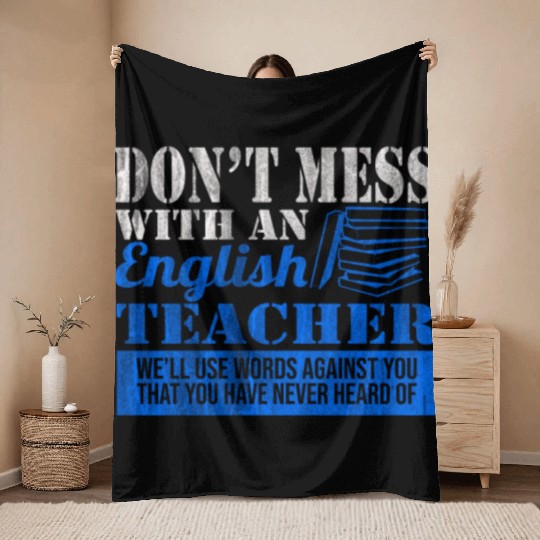 English Teacher Vocabulary Throw Blankets