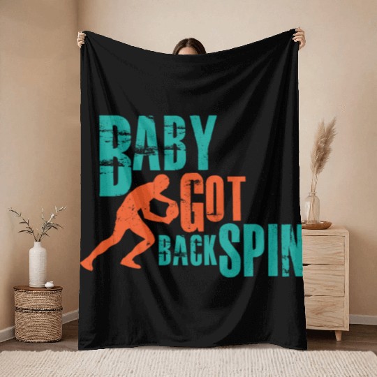 I play table tennis with backspin and backhand Throw Blankets