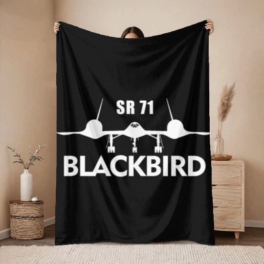 SR 71 BLACKBIRD W Throw Blankets