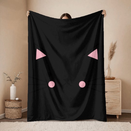 Cat Face Meow Throw Blankets