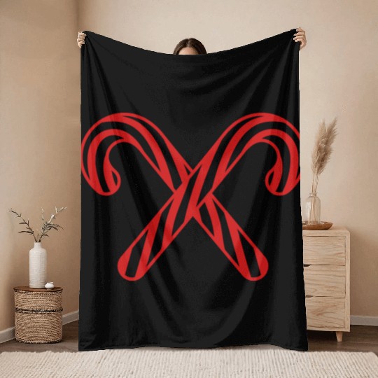 cross 2 candy cane x delicious candy sugar sweet h Throw Blankets