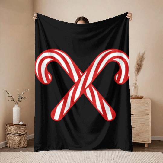 2 candy cane cross x delicious candy sugar sweet h Throw Blankets