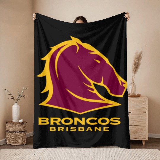 BRISBANE BRONCOS NRL TEAM LOGO PET TANK CAT OR DOG Throw Blankets
