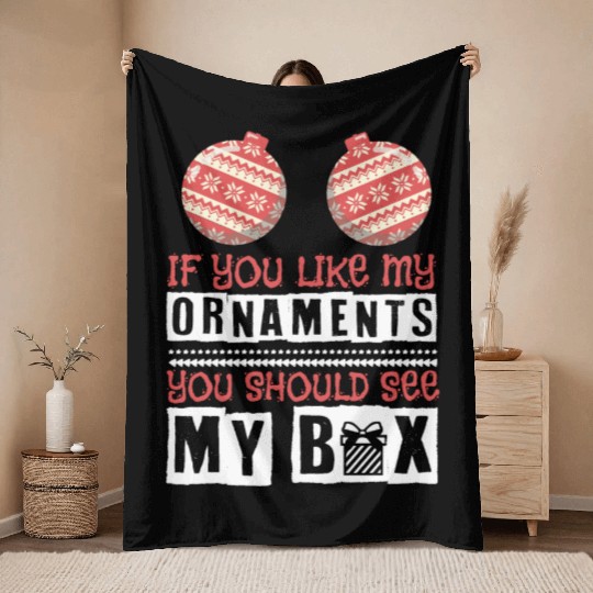 Boobs Sexy Christmas Dirty Naughty Boobs Gift Throw Blankets