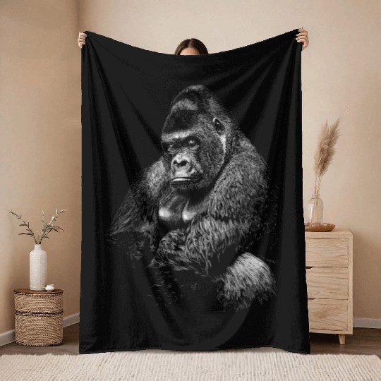 Gorilla Throw Blankets