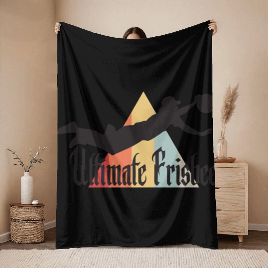 Ultimate Frisbee Layout Throw Blankets
