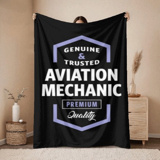 Aviation Mechanic Throw Blankets