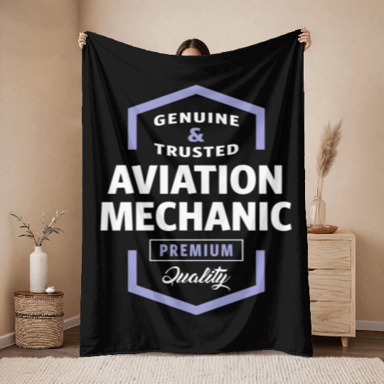 Aviation Mechanic Throw Blankets