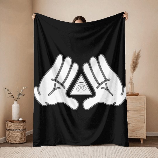 Funny Hova Illuminati Free Mason Secret Society Te Throw Blankets