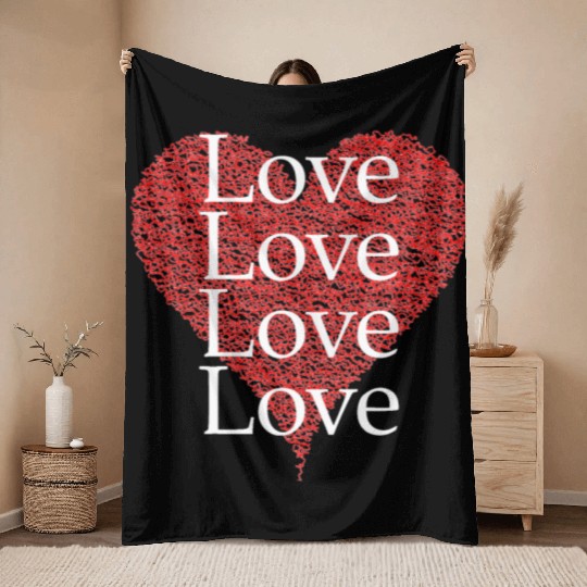 Heart Full of Love Throw Blankets