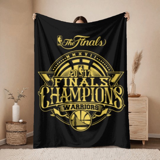 Golden State Warriors Finals Champions 2017 Throw Blankets