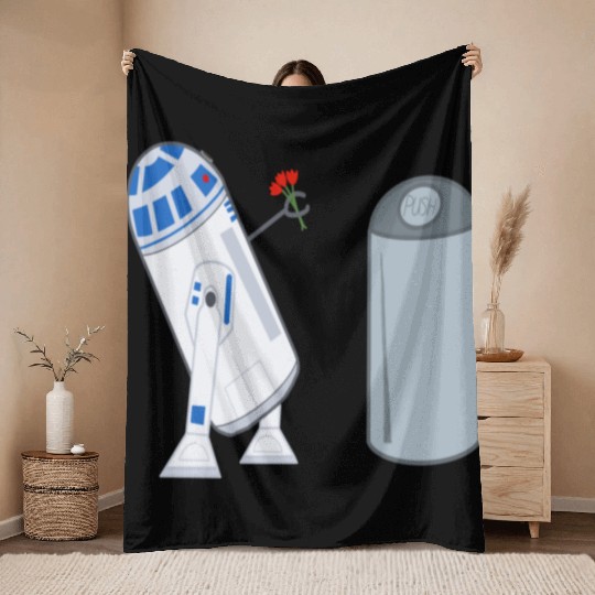 Confused R2D2 Throw Blankets