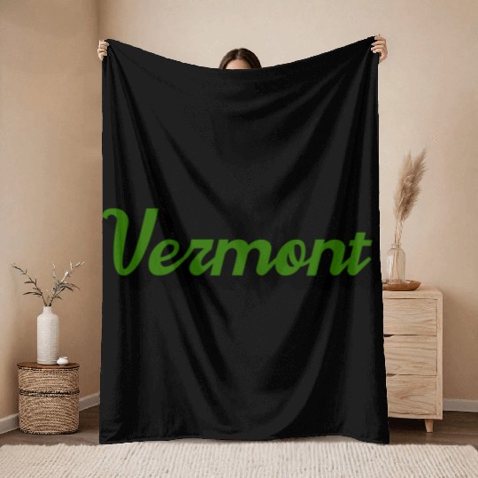 Green Vermont Throw Blankets