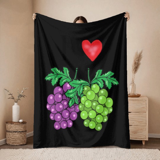 I love grape Throw Blankets