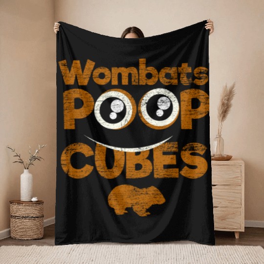 Wombat Feces Throw Blankets
