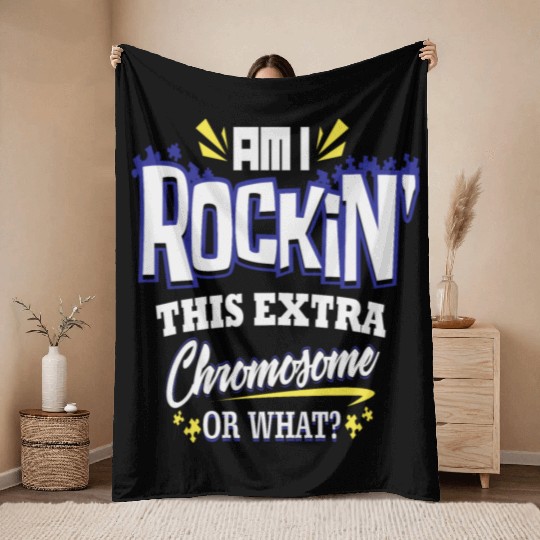 Down Syndrome Awareness Support Trisomy 21 Gift Throw Blankets