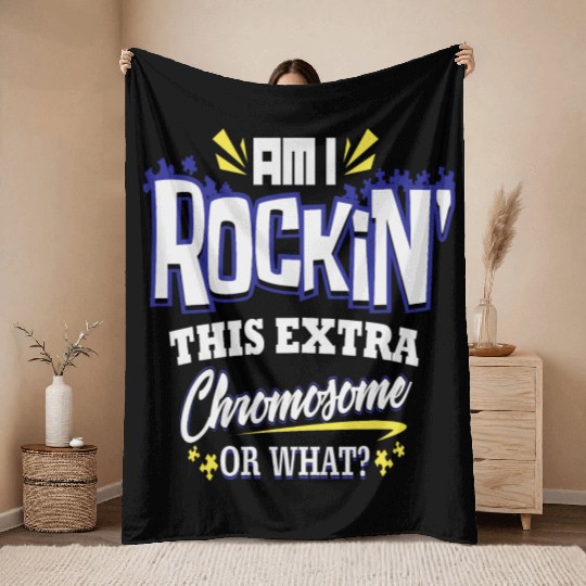 Down Syndrome Awareness Support Trisomy 21 Gift Throw Blankets