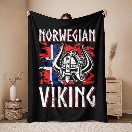 Norway Viking Normans Northmen Warriors Throw Blankets
