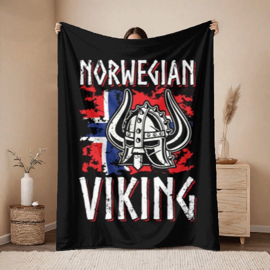 Norway Viking Normans Northmen Warriors Throw Blankets