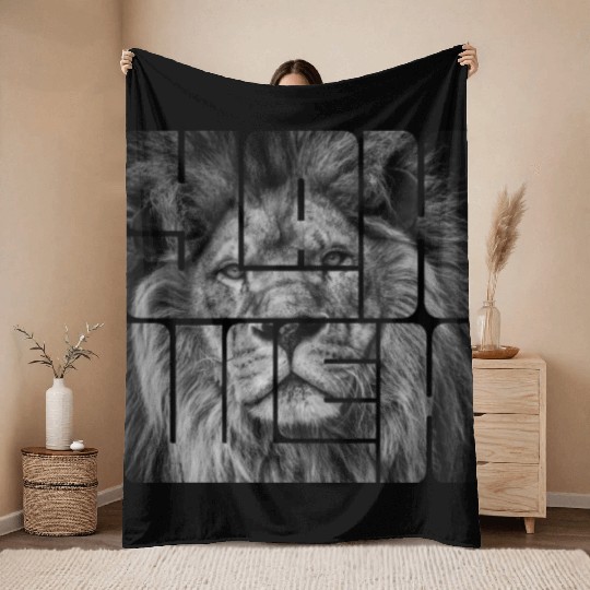 Yahweh (YHWH) Lion Throw Blankets