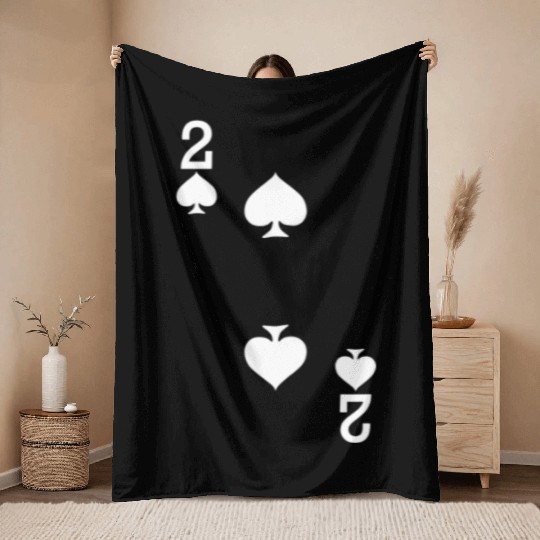 2 of Spades Playing Card Halloween Costume Throw Blankets