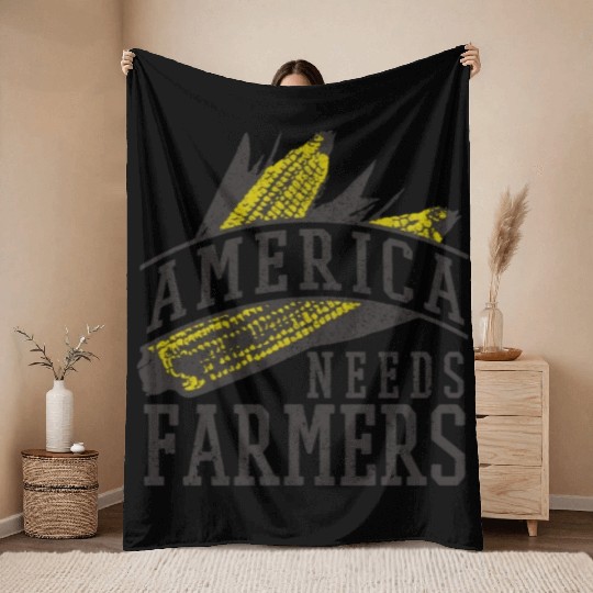 America Needs Farmers Throw Blankets