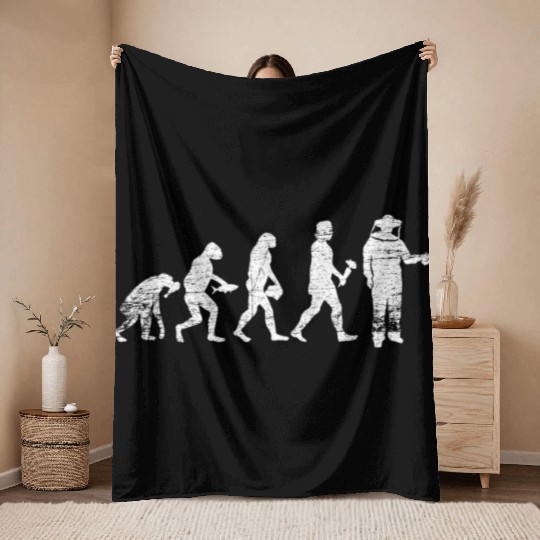 Beekeeper Evolution Throw Blankets