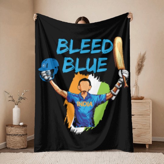 Indian Cricket Team Supporters Bleed in Blue Throw Blankets
