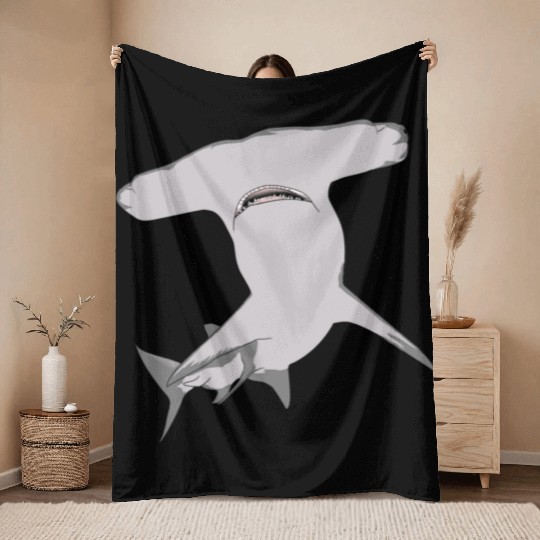 Hammerhead Shark 2 Throw Blankets
