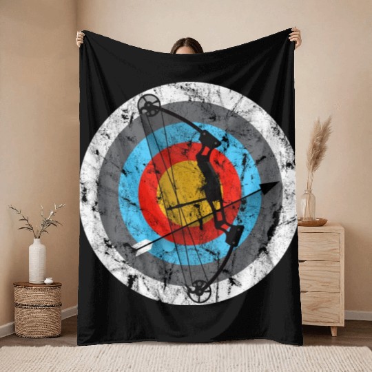 Archery Target Compound Bow Gift Throw Blankets