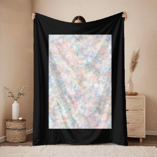 Multicolor Pastel Rainbow Marble Pattern Throw Blankets