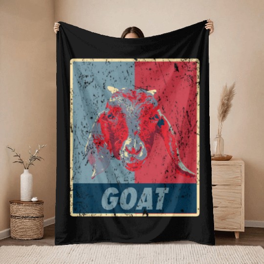 Goat Vintage Throw Blankets