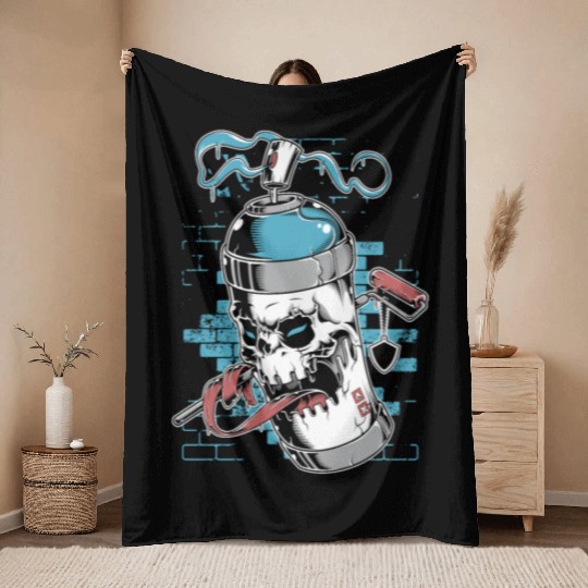 Graffiti Cartoon Throw Blankets