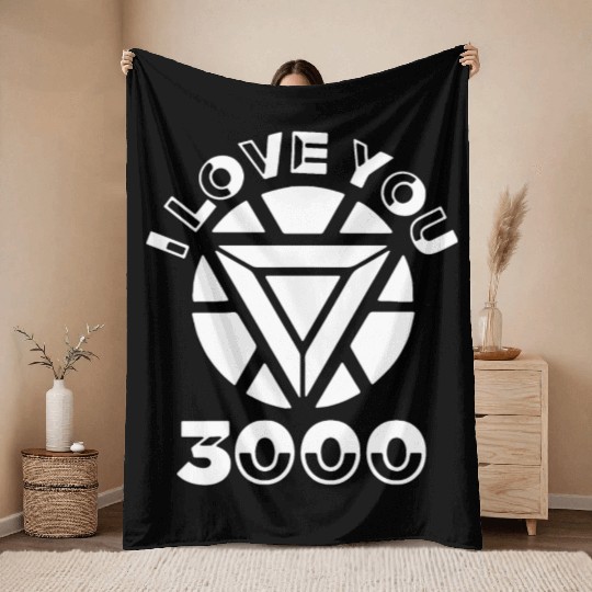 I love you 3000 I am Iron Man marvel film supernat Throw Blankets