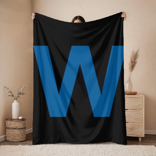 Chicago Blue W Throw Blankets
