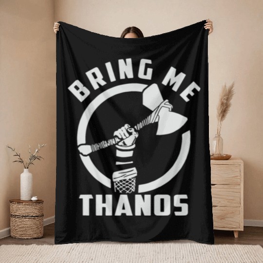 bring me Thanos stormbreaker black and white Throw Blankets