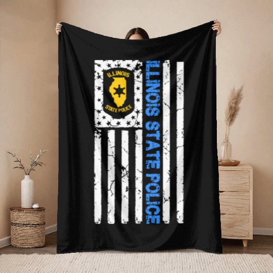 ILLINOIS STATE POLICE Throw Blankets