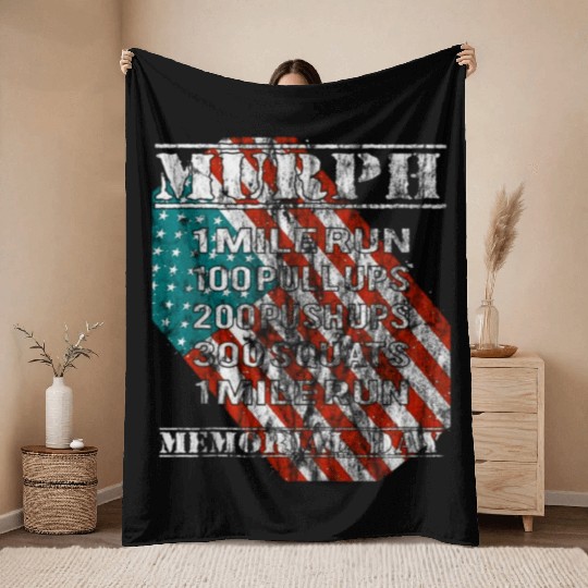 2019 Murph Challenge Memorial Day WOD Workout Gym Throw Blankets