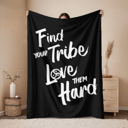 Find Your Tribe - BDSM Triskelion Throw Blankets