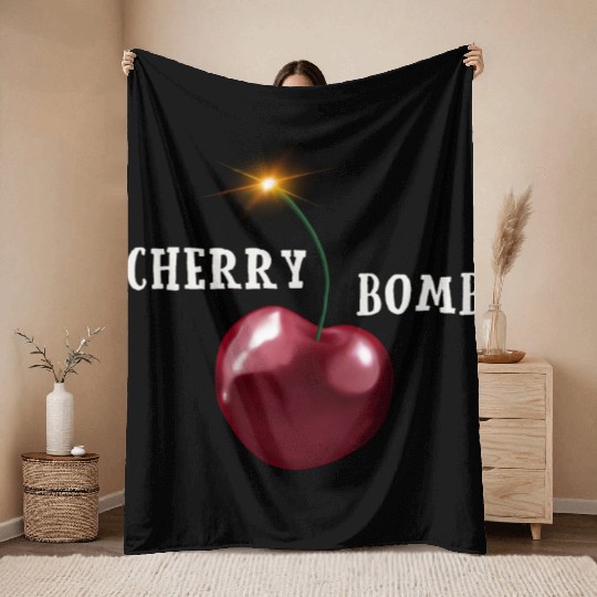 Cherry bomb big Throw Blankets