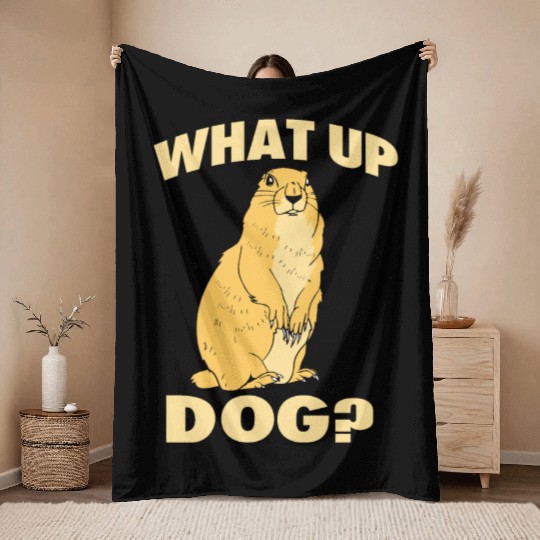 Prairie Dog Groundhog Squirrel Xerini Rodent Throw Blankets