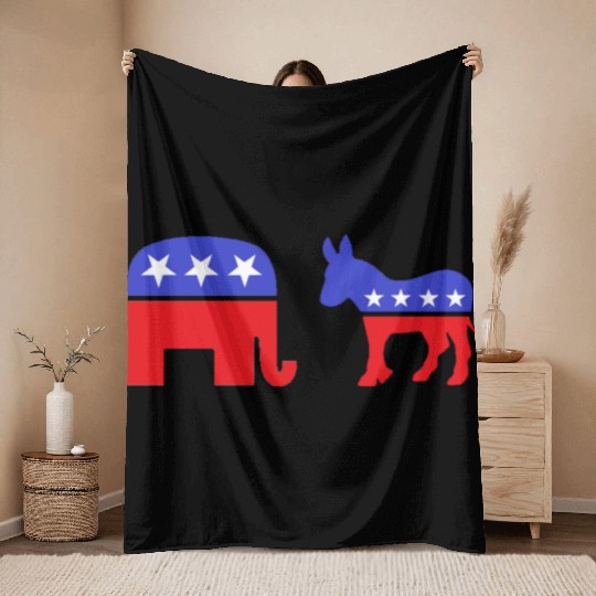 Democrat Republican Throw Blankets