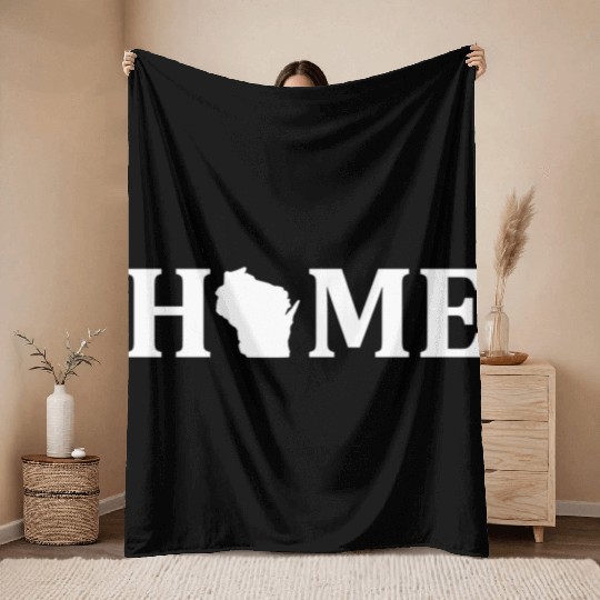 Wisconsin Is Home USA State Pride Throw Blankets
