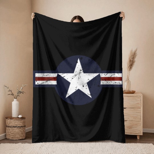 USAF US Air Force Roundel Throw Blankets