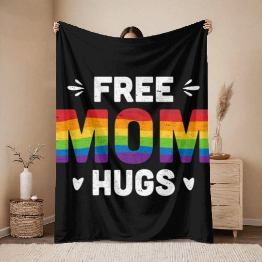 Free Mom Hugs Throw Blankets