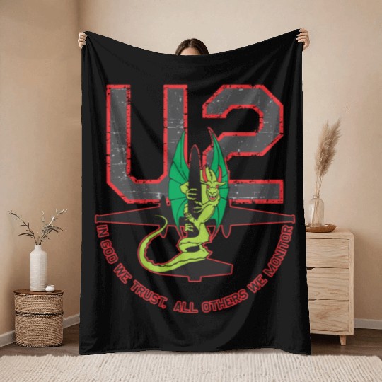 U-2 In God We Trust, All Others We Monitor Throw Blankets
