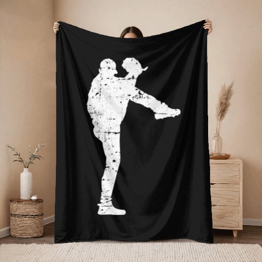 Baseball Pitcher Throw Blankets