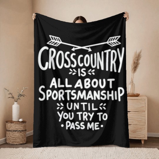 Cross Country Running Throw Blankets