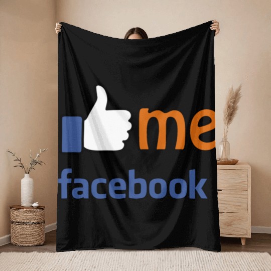 like me on facebook Throw Blankets