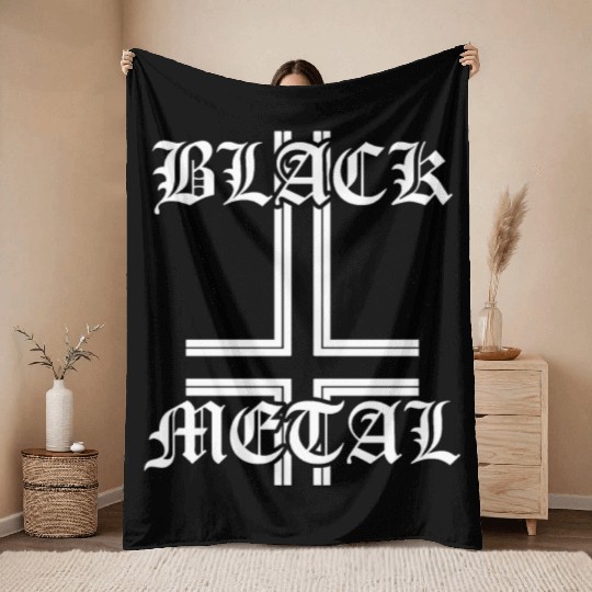 BLACK METAL Throw Blankets